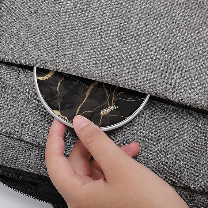 Black Gold Marble Wireless Charger Fast Wireless Charging Pad with USB Cable 10W Anti-Slip Magnetic Wireless Charger Portable Slim Charger Puck Travel Charging Station