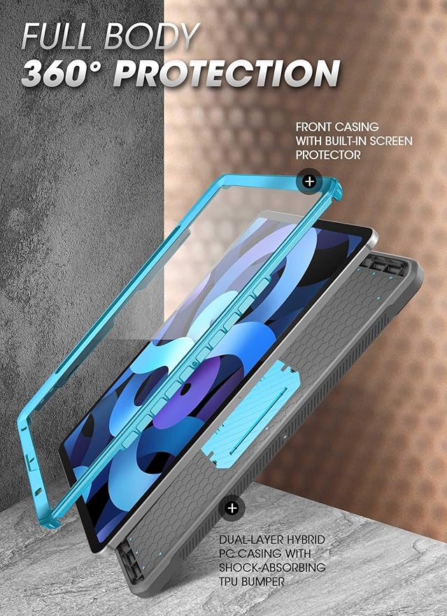 SUPCASE Unicorn Beetle Pro Series Rugged Kickstand Case for 10.9-Inch iPad Air 4 (2020)/5 (2022) Blue