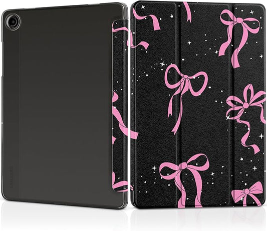DONGKE Case for Samsung Galaxy Tab A11 Plus A11+ 11 inch (2025/2026) &amp Tab A9 Plus A9+ 11 inch (2024/2023) Slim Smart Stand Cover with Translucent Hard Back Auto Wake/Sleep - Bows &amp Stars