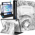 for Samsung Galaxy Tab S10 Fe Case - Tab S9 Fe/S9 Case with Pencil Holder Women Girls Cute Girly Pretty Frog Unique Aesthetic Design Teens Rotating Tablet Cases Cover