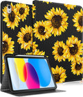 for iPad 10th Generation Case 10.9 Inch for iPad 11th(A16) 2025 Girls Cute Women Folio Cover Pencil Holder Sunflower Aesthetic Design Girly Kawaii Teens Unique Tablet Cases for Apple 10/11
