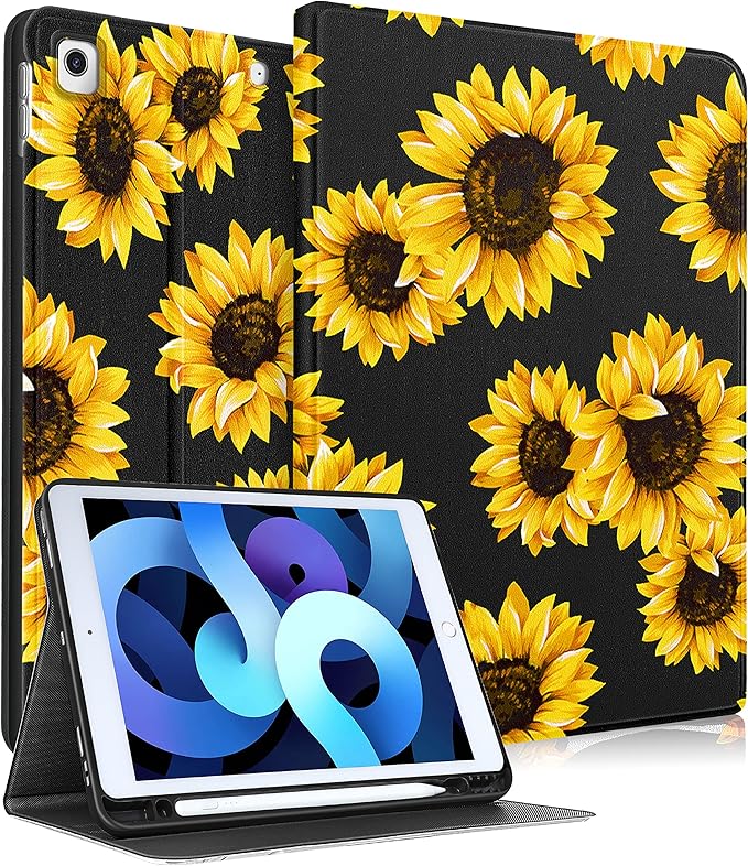 for ipad 9/8/7th-Sunflower Leopard